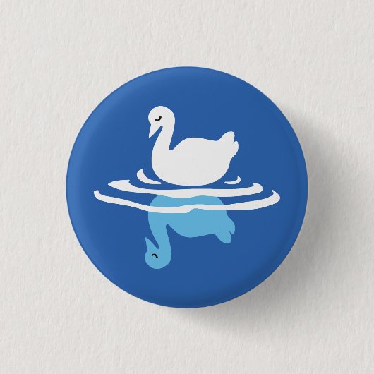 Serene Waters - Spielerisches Muster des Swan Lake Button (Vorderseite)