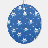 Serene Waters - Spielerisches Muster des Swan Lake Keramik Ornament (Links)