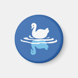 Serene Waters - Spielerisches Muster des Swan Lake Magnet
