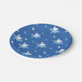 Serene Waters - Spielerisches Muster des Swan Lake Pappteller (Schrägansicht)