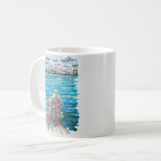 Serene Waterscape in San Juan de Ulua, Veracruz Kaffeetasse (Vorderseite Links)