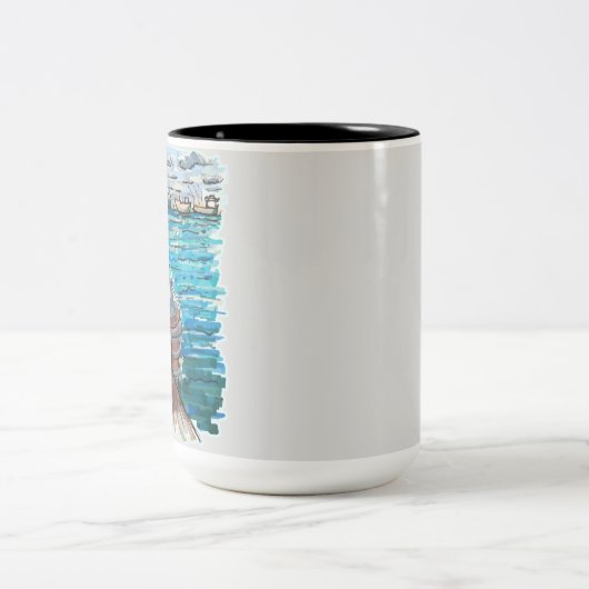 Serene Waterscape in San Juan de Ulua, Veracruz Zweifarbige Tasse (Mittel)