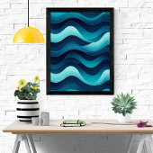 Serene Waves Abstrakt Art Poster