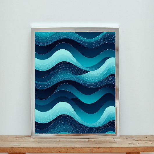 Serene Waves Abstrakt Art Poster
