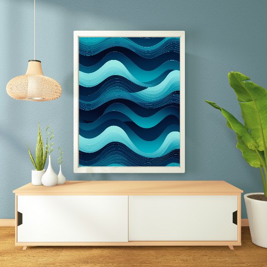Serene Waves Abstrakt Art Poster