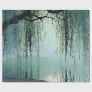 Serene Weidenbaum-Reflexion Naturkunst (4) Geschenkpapier