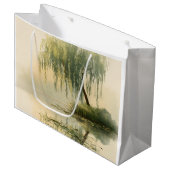 Serene Weidenbaum-Reflexions-Naturkunst (1) Große Geschenktüte (Vorderseite Schrägansicht)