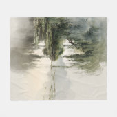 Serene Weidenbaum-Reflexions-Naturkunst (2) Fleecedecke (Vorderseite (Horizontal))