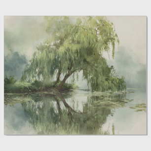 Serene Weidenbaum-Reflexions-Naturkunst (5) Geschenkpapier