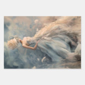 Serene Whispers Ethereal Bird Portrait Botanical Geschenkpapier Set (Vorderseite)