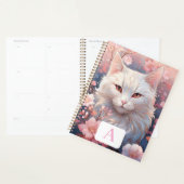 Serene White Cat Planner mit Monogramm Planer (Anzeige)