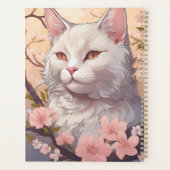 Serene White Cat Planner mit Name und Monogramm Planer (Rückseite)