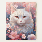 Serene White Cat Planner mit Name und Monogramm Planer (Rückseite)