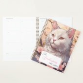 Serene White Cat Planner mit Name & Year Planer (Anzeige)