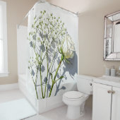 Serene White Rose Floral Art Duschvorhang (Beispiel)