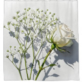 Serene White Rose Floral Art Duschvorhang (Vorderseite)