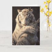Serene White Tiger Card – Comfort & Reflection Karte (Gelbe Blume)
