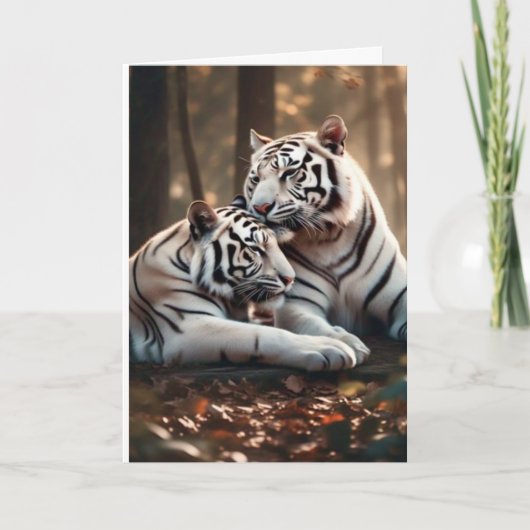 Serene White Tiger Companions Karte (Vorderseite)