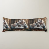 Serene White Tiger Companions Seitenschläferkissen (Vorderseite)