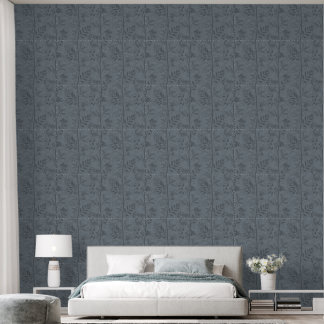 Serene Wildblume Blau Grau Botanisch Tapete