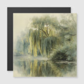 Serene Willow Tree Reflection Nature Art (10) Magnetkarte (Vorne/Hinten)