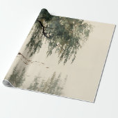 Serene Willow Tree Reflection Nature Art (11) Geschenkpapier (Ungerollt)