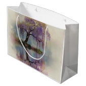 Serene Willow Tree Reflection Nature Art (6) Große Geschenktüte (Rückseite Schrägansicht)