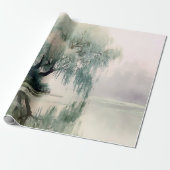 Serene Willow Tree Reflection Nature Art (7) Geschenkpapier (Ungerollt)