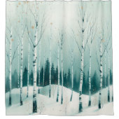 Serene Winter Birch Forest Duschvorhang (Vorderseite)