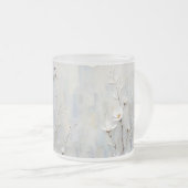 Serene Winter Blossoms Abstract Mug Mattglastasse (VorderseiteRechts)