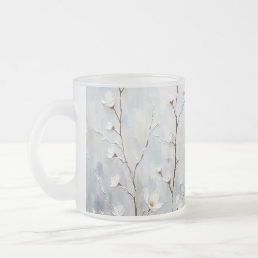 Serene Winter Blossoms Abstract Mug Mattglastasse (Links)