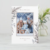 Serene Winter Foliage Foto Feiertagskarte (Stehend Vorderseite)