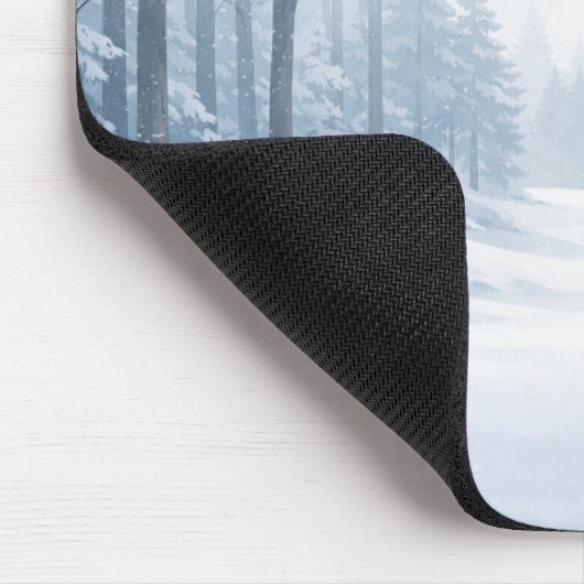Serene Winter Forest Mouse Pad Mousepad (Ecke)