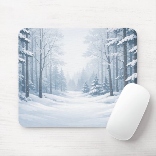 Serene Winter Forest Mouse Pad Mousepad (Mit Mouse)