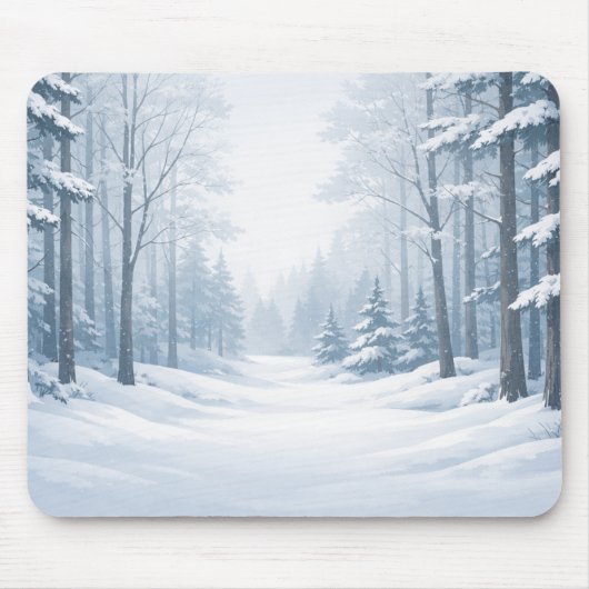 Serene Winter Forest Mouse Pad Mousepad (Vorne)