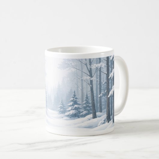 Serene Winter Forest Mug Kaffeetasse (VorderseiteRechts)