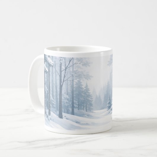 Serene Winter Forest Mug Kaffeetasse (Vorderseite Links)