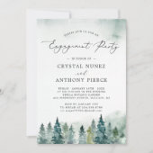 Serene Winter Forest Pine Tree Engagement Party Einladung (Vorderseite)