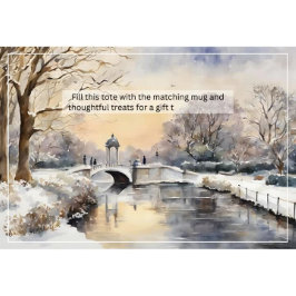 Serene Winter Kensington Gardens London Tote Bag Jumbo Stoffbeutel