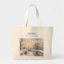 Serene Winter Kensington Gardens London Tote Bag Jumbo Stoffbeutel