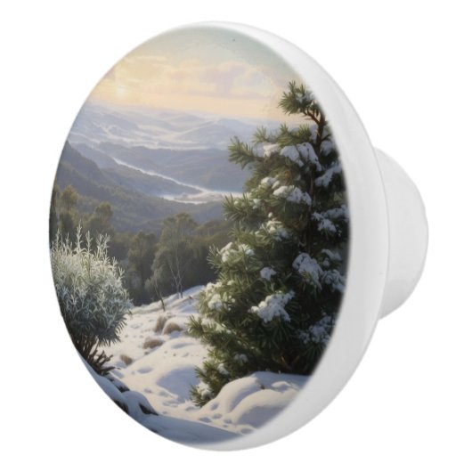 Serene Winter Landschaft Keramikknauf (Rechts)