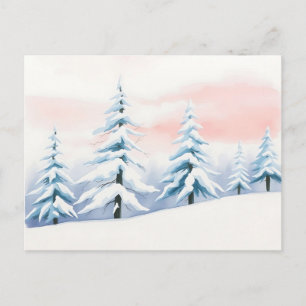 Serene Winter Landschaft mit Pastel Sky Postkarte