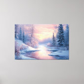 Serene Winter Landschaft mit schneebedeckten Bäume Leinwanddruck (Vorderseite)