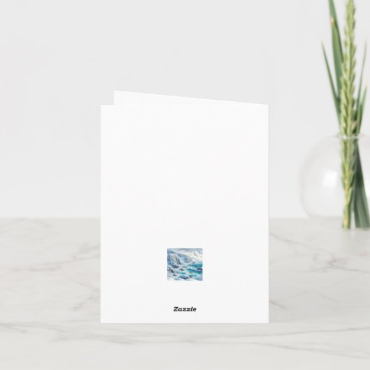 Serene Winter Watercolor Coastal Seascape Blank (Rückseite)