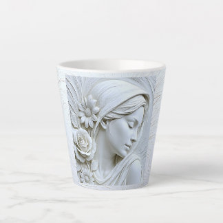  serene woman art, milchtasse