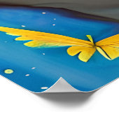 Serene Woman mit Gold Fairylike Butterflies Poster (Ecke)