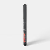 Serene Woman on Cliff under Red Moon Digital Art Samsung Galaxy Hülle (Linke Seite)