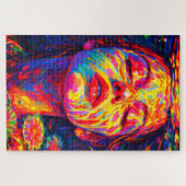Serene Woman Underwater Rainbow Colors Impasto Puzzle (Horizontal)