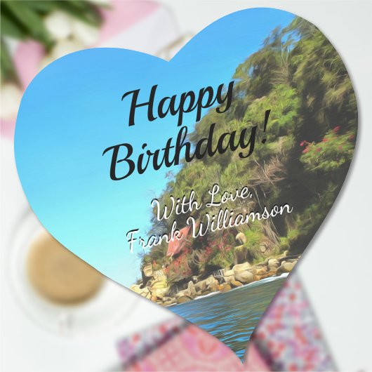 Serene Yelapa Birthday 0758 Herz-Aufkleber