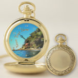 Serene Yelapa Taschenuhr<br><div class="desc">Malerei "Serene Yelapa 0758" Kollektion Personalisieren Sie auf der Produktseite oder klicken Sie auf den "Anpassen" Button für weitere Designoptionen Außengehäuse - Gold oder Silber. Das Design entstand aus meinem Bild "Serene Yelapa 0758", das einen Hang in Yelapa, Jalisco, Mexiko, südlich von Puerto Vallarta, einnimmt. Matching Produkte sind in dieser...</div>